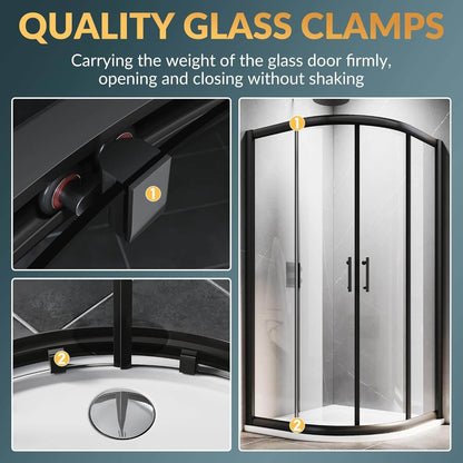 QUALITY GLASS CLAMPS: Carrying the weight of the glass door firmly, opening and closing without shaking