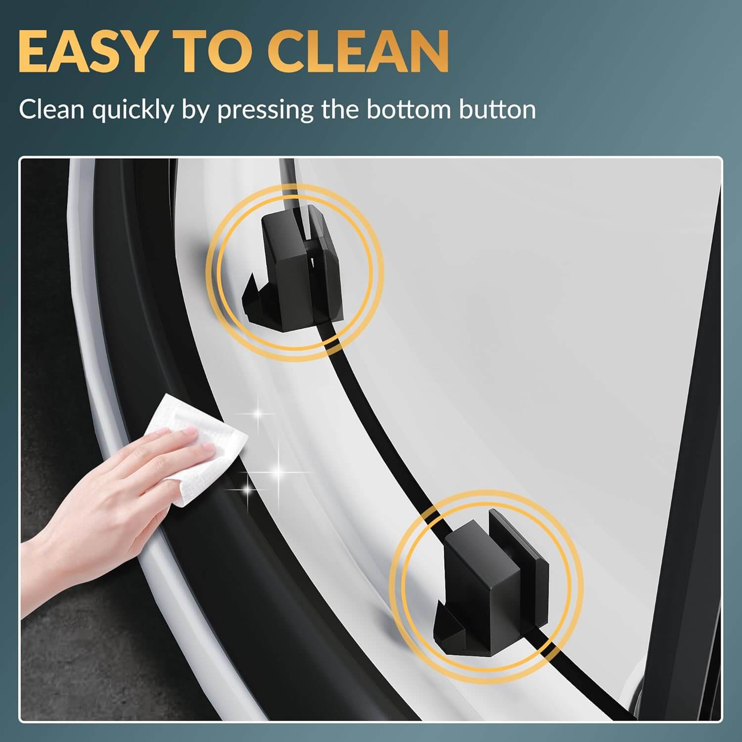 EASY TO CLEAN: Clean quickly by pressing the bottom button