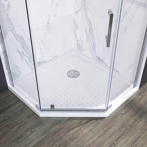 ELEGANT Diamond Shower Bases 38" x 38" x 3" White Corner Drain Shower Pan