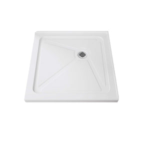 ELEGANT Square Shower Bases White Corner Drain Shower Pan