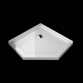 SUNNY SHOWER 38 in. W x 38 in. D x 3 in. H White Corner Drain Diamond Bases